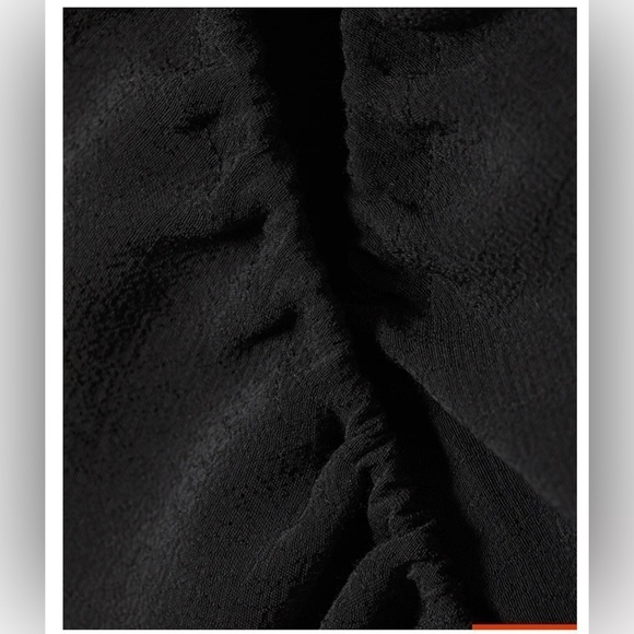 NWT WEEKDAY Cassie Wrap Blouse Long Sleeve Black Modern Contemporary, size XL - Picture 2 of 8